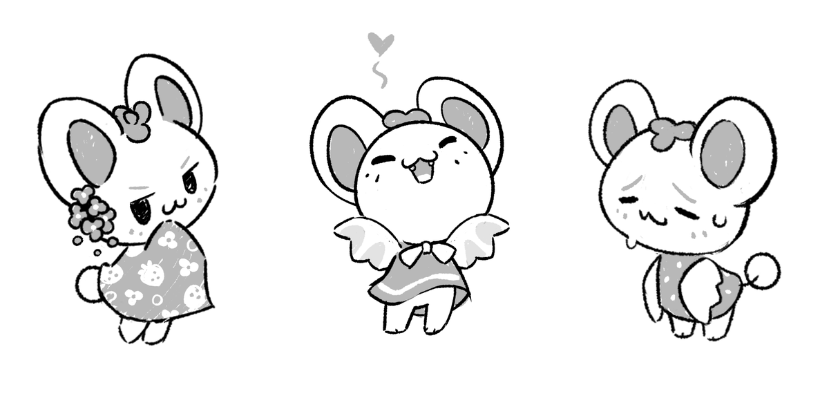 doodles of my fruitbat character ichi 😌 