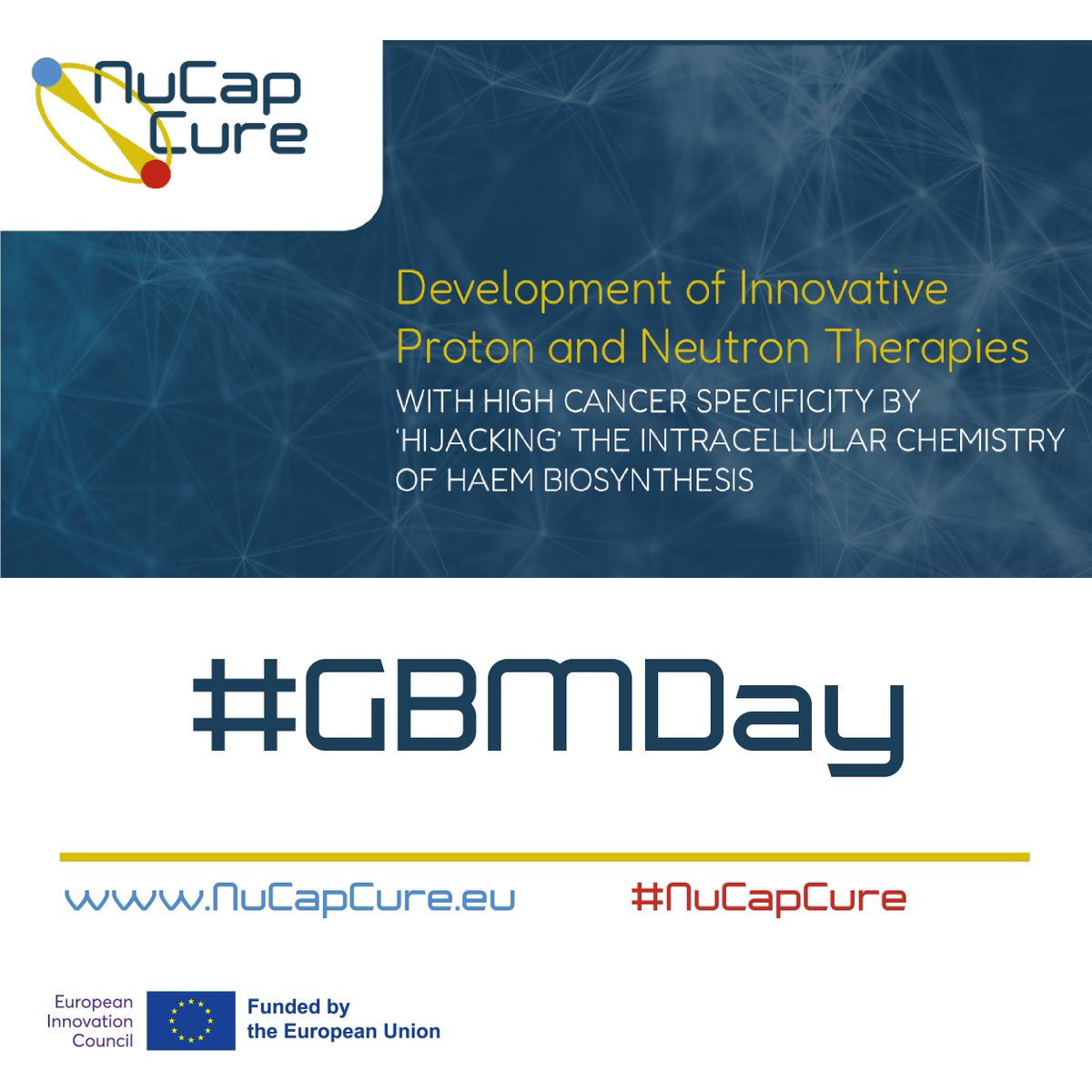#GlioblastomaAwarenessDay takes place each year in July to recognize the profound impact of #glioblastoma. #NuCapCure can revolutionise cancer treatment, aiming to offer curative yet cost-effective alternatives for #GBM. More info on our #research👉nucapcure.eu #GBMDay