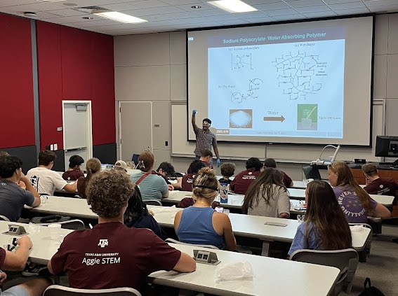 GroupWooley's tweet photo. @GroupWooley had a fun time with Aggie STEM campers yesterday. Our talks about polymers from bugs and nature got campers' attentions for sure as well as hands-on activities with polymers. Looking forward to participating in future outreach activities. @TAMUChemistry @TAMUArtSci https://t.co/NxTNNtXAUn