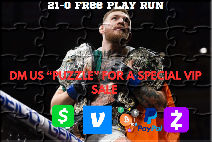 Interact With This Tweet for a Chance for Free VIP 👀

21-0 Free Play Run, 47-5 Max Play Run 🤫

DM "Puzzle" For an Exclusive VIP Promo 📲🧩

#GamblingX #FreePicks #SportsBetting