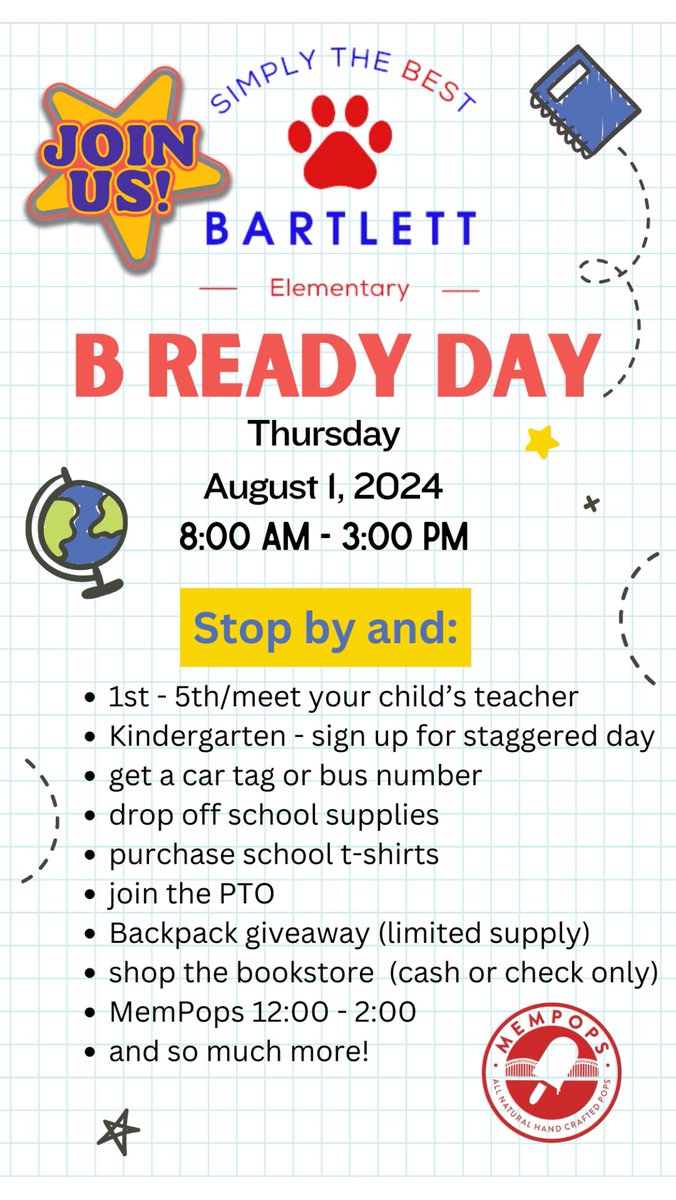 We look forward to seeing all of our little Panthers for B-Ready day on August 1. #NoPlaceIdRatherB #SimplyTheBESt