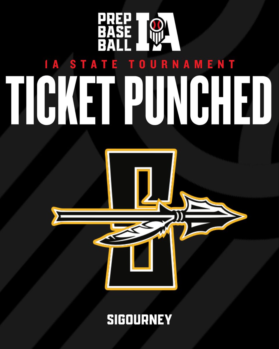 𝙩𝙞𝙘𝙠𝙚𝙩 𝙥𝙪𝙣𝙘𝙝𝙚𝙙.

Congratulations to <a href="/SigBaseball/">Sigourney Baseball</a>

🎟️ 2024 Iowa 1A State Tournament
📍 Merchants Park | Carroll, Iowa
