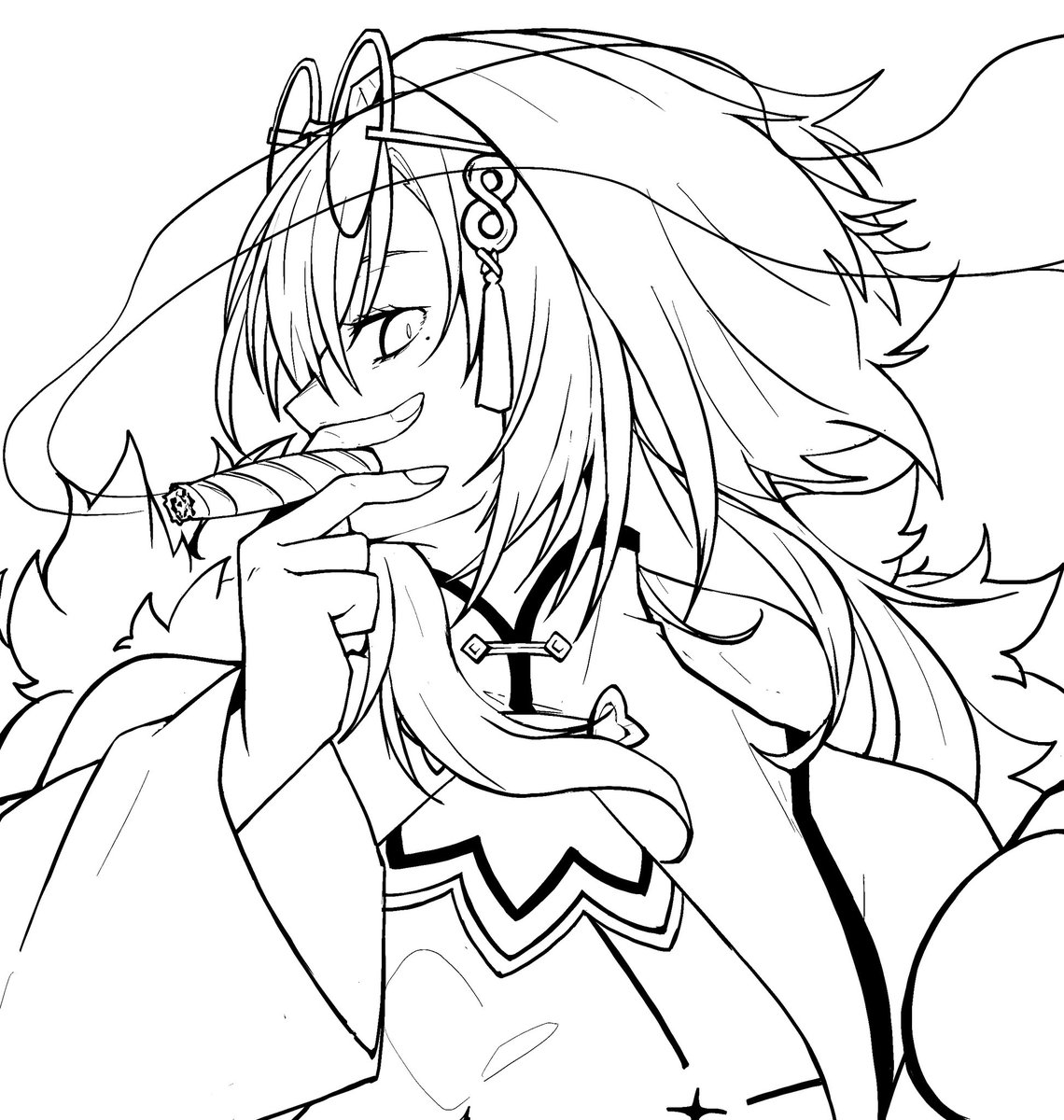 elfiness_hex's tweet photo. カッコ良く決めてるイメージで描きましたが、彼女にいきなりカメラ向けられて恥ずかしがってるところにも見えてきたブロマイド風のめーちゃん

#春雨麗女 
#め絵ちゃんあげる https://t.co/XYXBusS5kD