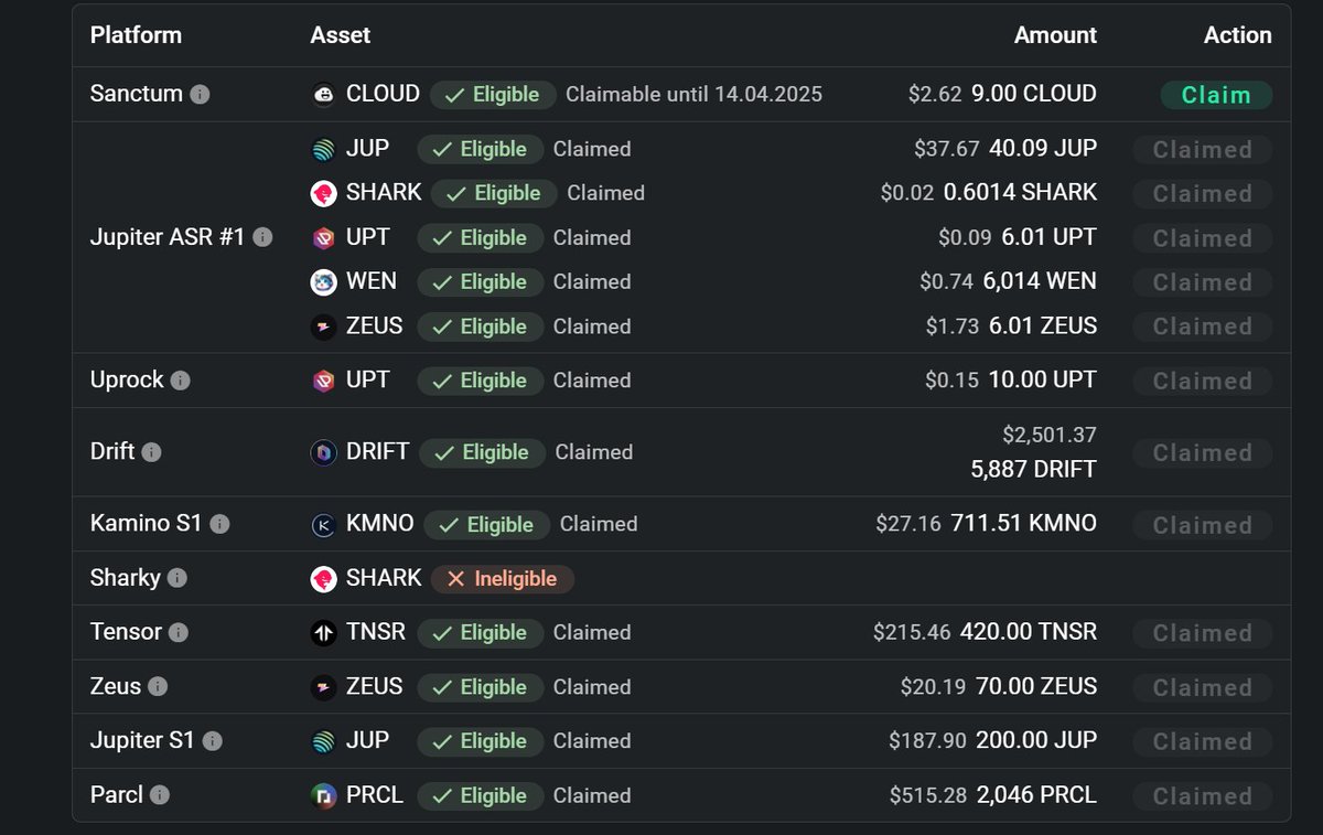 coinkritik's tweet photo. Şükürler olsun #Solana'da içerdeyiz. Bakın belki claim etmediğiniz #Airdrop vardır. 
https://t.co/fLxPX6SavK https://t.co/swSymLgpkf