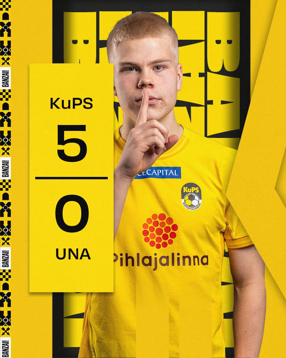 KUOPION PALLOSEURA ETENEE KONFERENSSILIIGAN TOISELLE KARSINTAKIERROKSELLE!

💛🖤 KuPS kaataa luxemburgilaiset suvereenilla esityksellä kotikentällään

🆚 KuPS 5-0 FC UNA Strassen 
(Otteluparin yhteistulos 5-0)

#banzai #KuPS #UECLfi #Veikkausliiga