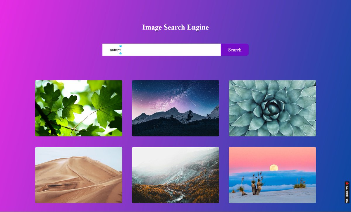 SunyPraaati1's tweet image. 🚀 Project #21 of #30days30js: Image Search Engine 🌐

Excited  to share my latest creation! 🎉 I built an image search engine using  HTML, CSS, JavaScript, APIs, and the DOM. This project taught me a lot  about integrating APIs and handling asynchronous data.  #js  #webdeveloper