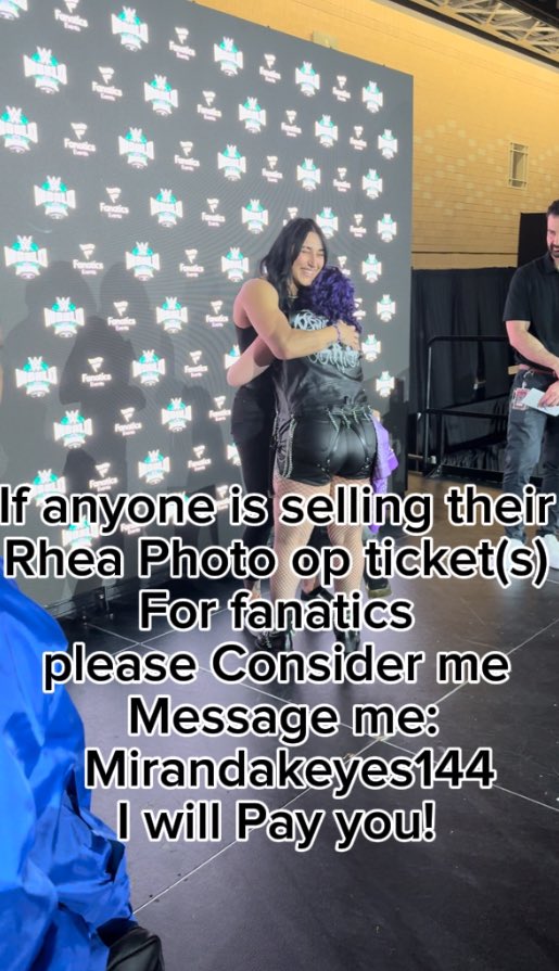 PandAmonium144's tweet image. Please retweet for me friends &amp;lt;3 I just want the word out there that I am in search of photo op tickets for fanatics fest to meet @RheaRipley_WWE . Click her name if you don’t know who she is cuz everyone should know. She is magical😭 The ticket will go to a good home and be very…