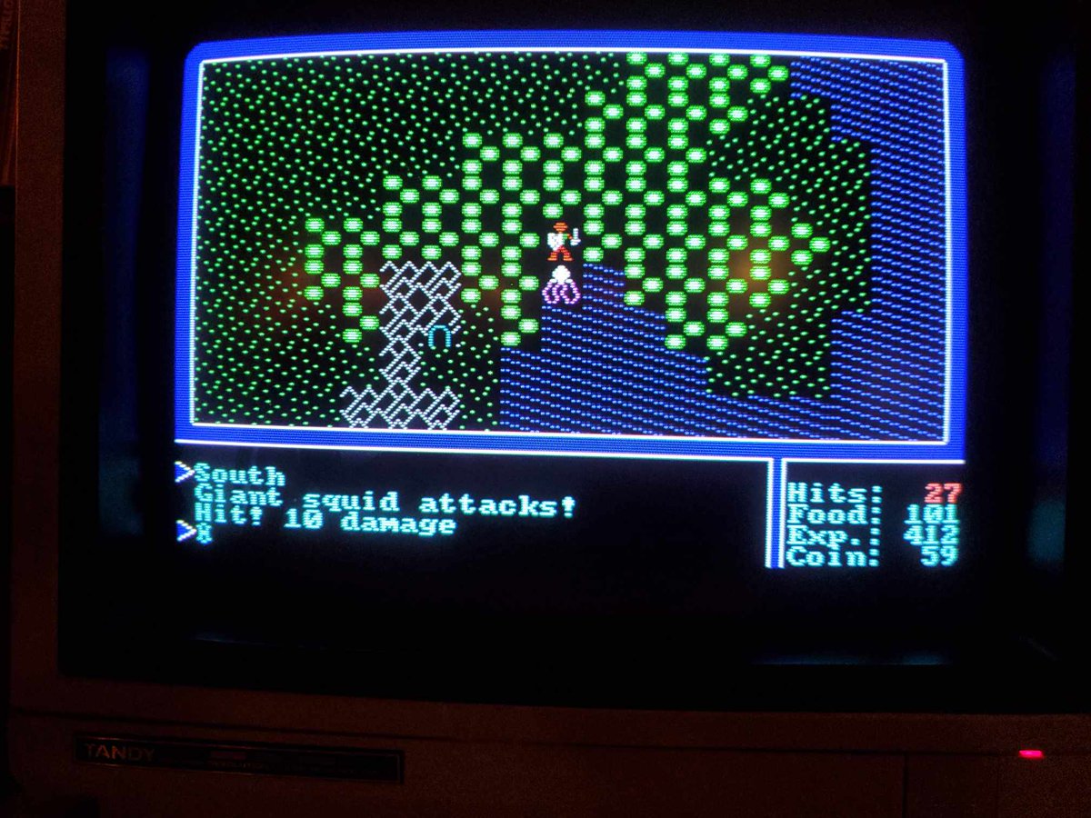 BabyKittyCondo's tweet photo. @RichardGarriott Where are we supposed to believe this giant squid is keeping these 9 copper and 1 silver?  Does it have a coin purse - or are we vivisecting the corpse with thoughts that the giant squid has accidentally eaten said coins while perusing the ocean floor? #Ultima1 https://t.co/HKsGDNOXxR