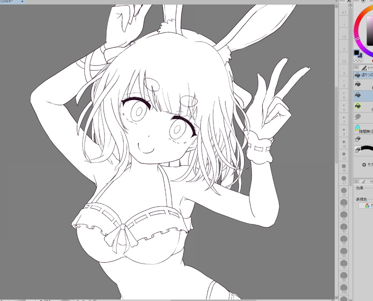 消えるwip 

線画まで頑張ったので 
違う作業でいきぬきするマス 