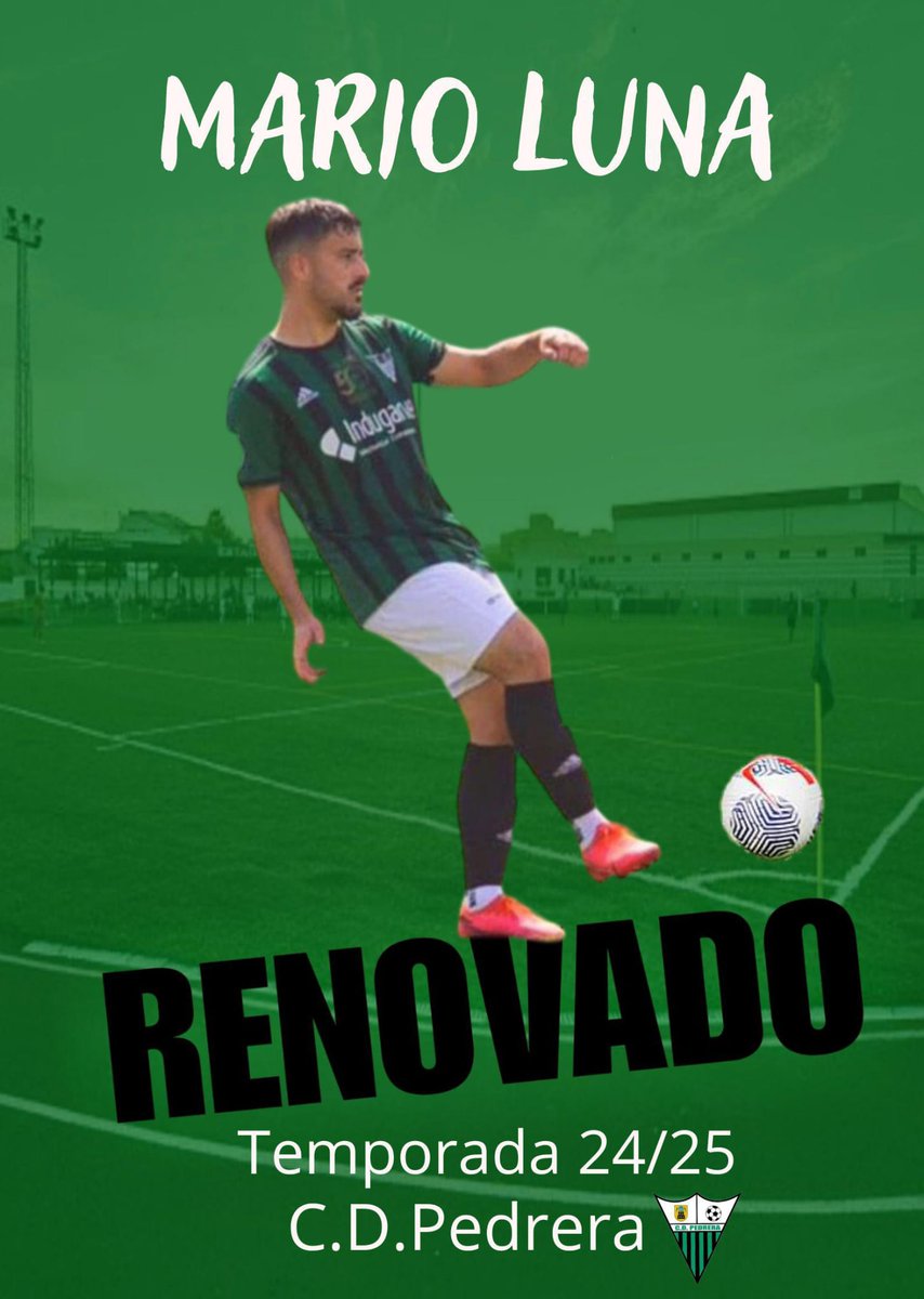 𝐑𝐄𝐍𝐎𝐕𝐀𝐂𝐈𝐎𝐍 

👏🏻 El canterano Mario Luna Rodríguez  continuará una temporada más defendiendo los colores del C.D

🤩 ¡Juntos a por una temporada ilusionante!

#SentimientoVerdiNegro💚🖤