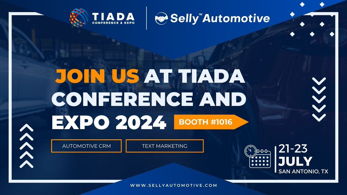 sellyautomotive's tweet image. Catch us live at TIADA Conference 2024! We&apos;re showcasing our Automotive CRM &amp;amp; Text Marketing for #TIADA dealers. See why hundreds of dealers choose Selly Automotive!
 
#TIADA2024 #DealershipSolutions #UsedCarDealerSoftware