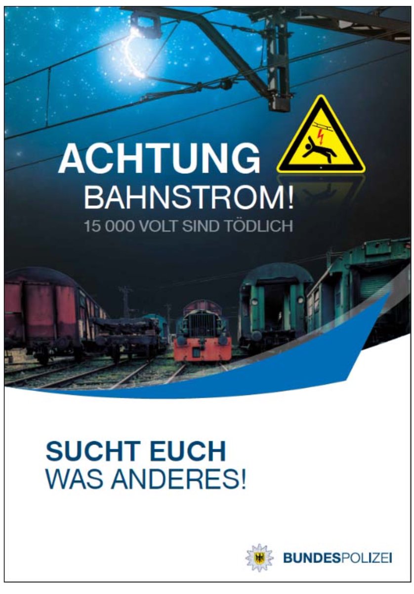 asg_news's tweet photo. #Bahnstrom: Angesichts der drei aktuellen tragischen Fälle im Großraum #München, bei denen Jugendliche im Alter von 14, 15 und 19 Jahre schwerst bzw. tödlich verletzt wurden, möchten wir nachdrücklich auf diese Thema aufmerksam machen. https://t.co/XkUOK2WmPp @bpol_by @asg_news https://t.co/1AX1x32en3
