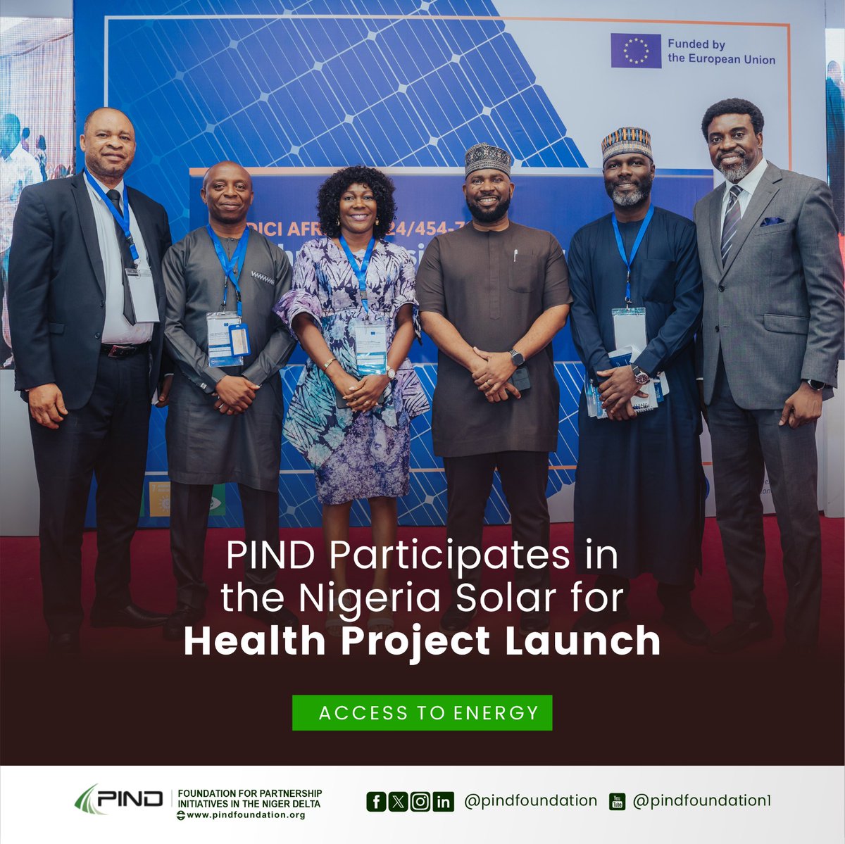 PIND Foundation attended the launch of the Nigeria Solar for Health Project (NISHP), organized by NTU International and funded by the European Union. The initiative aims to leverage Nigeria’s renewable energy potential to enhance healthcare services nationwide.
