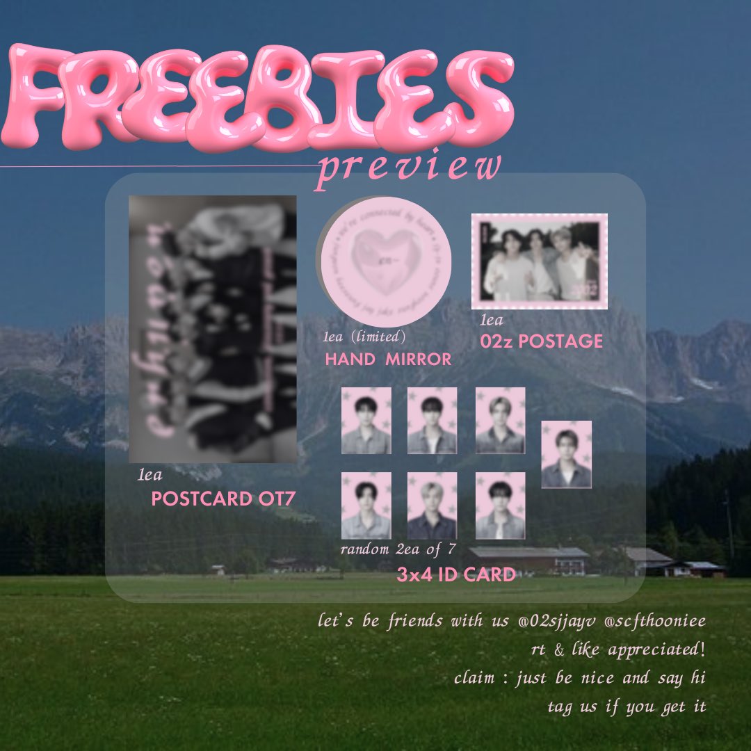 :¨ ·.· ¨:
`· . ୨୧⭑ freebies fate tour in jkt.‧₊˚ 🪼⋆｡˚

• let’s be moots with me and <a href="/scfthooniee/">🌨️hoon</a> 
• rt &amp; like appreciated
• tag us if you get it
• time tba
• kalo ketemu langsung colek aja yaa😋