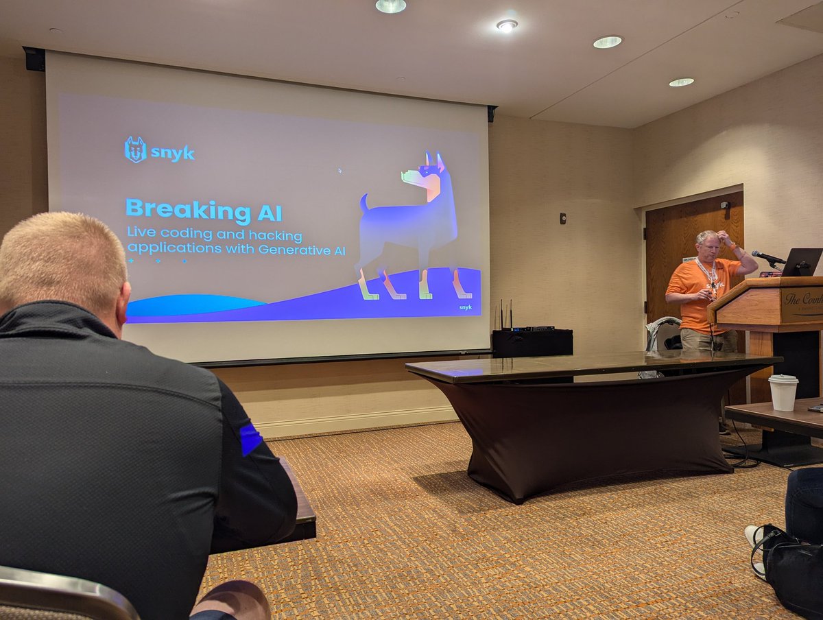 thesoccerdev's tweet image. Learning how to &quot;break AI&quot; 😮 with @afitnerd. 

#nebrcode #NebraskaCode2024

@ConferenceNE