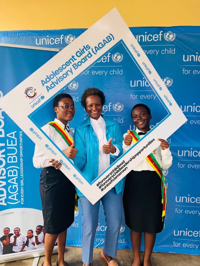 unicefcameroon's tweet image. @unicefcameroon  has officially launched the Adolescent Girls Advisory Board (AGAB) in Buea. The event provided a platform for #AGAB Ambassadors to showcase their leadership, advocacy, and respect—core values instilled in them over the past year. #ForEveryChild, leadership.
