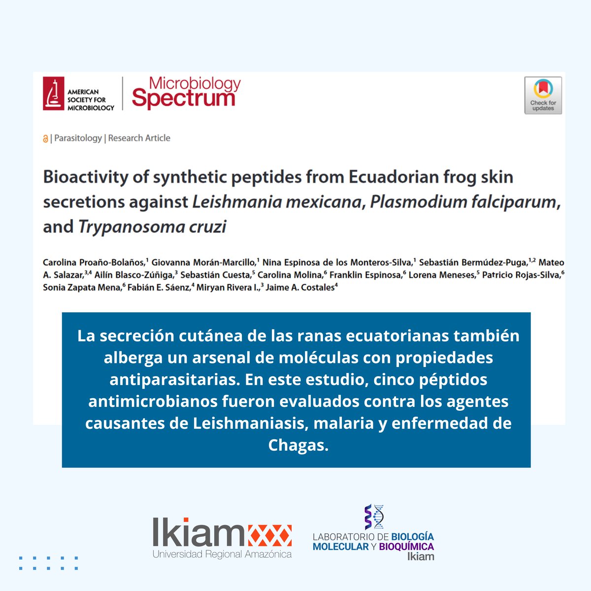 Lab Biología Molecular y Bioquímica - Ikiam tweet media