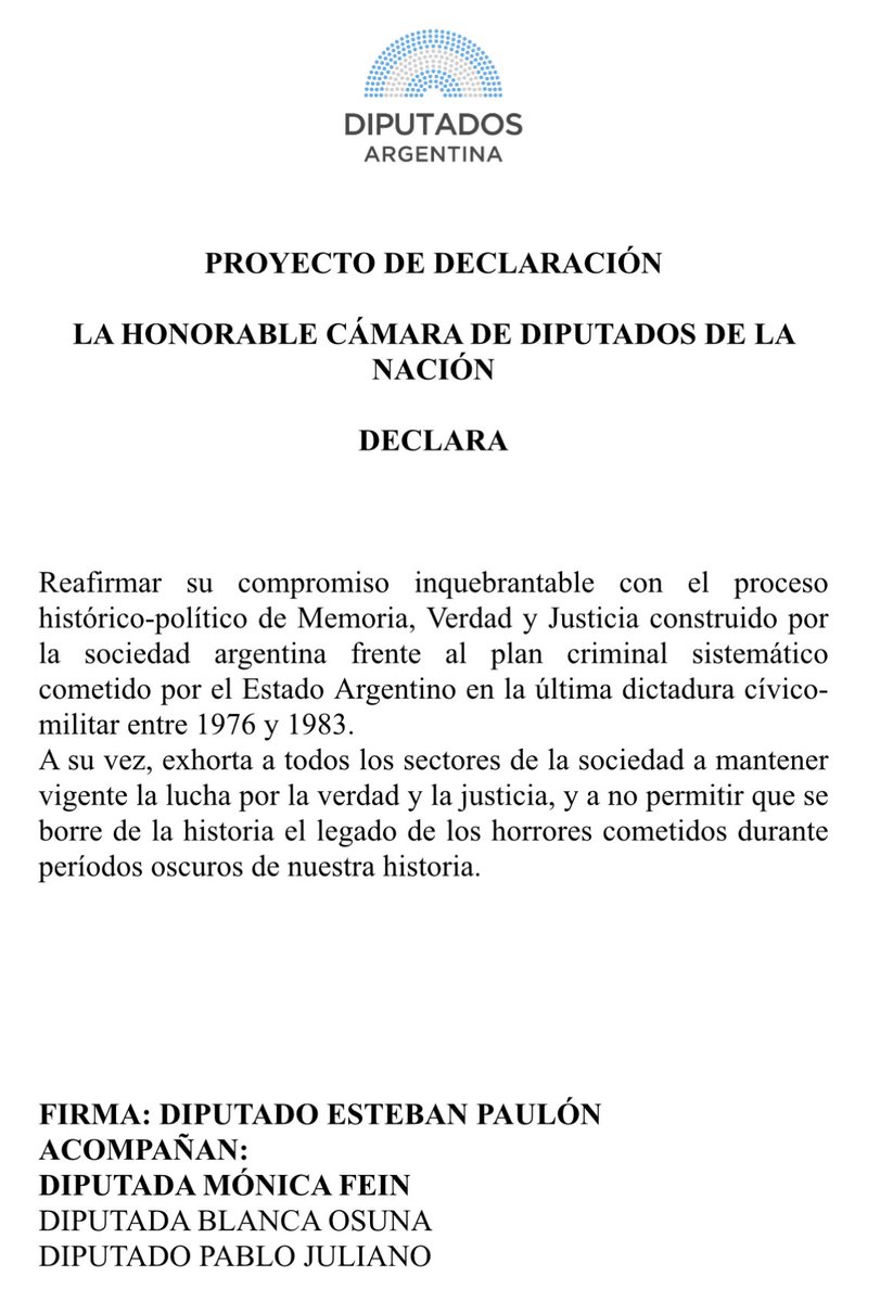 Ante la visita de Diputadas y Diputadps libertarios a genocidas condenados y recluidos en el penal de Ezeiza pedimos una declaración contundente a favor de los juicios de lesa y por #memoriaverdadyjusticia