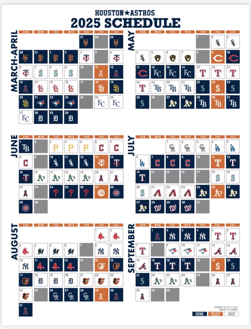 2025 Astros Schedule ClutchFans