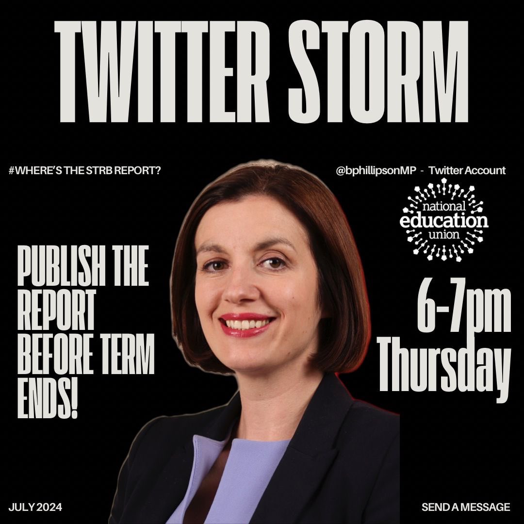 strike_map's tweet photo. Hi @bphillipsonMP 

We were just wondering, with thousands of others- where’s the STRB Report?

#WheresTheSTRBReport #STRB #PayUp #EducationDeservesBetter https://t.co/Jz6MWahx9n