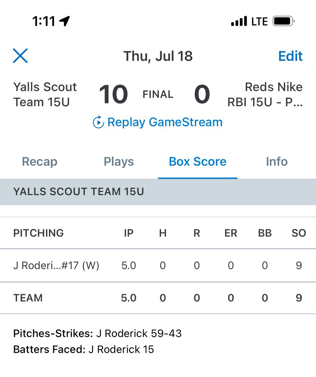 2027YallsElite's tweet photo. Shout out to @jrod_1722 of @BirdsBaseball for tossing 5 perfect innings this morning, setting the stage for the 10-0 win in game 2 of pool play. https://t.co/BVFHwZWzoU