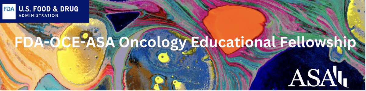 FDAOncology's tweet photo. Statistics and biostatistics graduate students and post-doctoral fellows are invited to apply now for the FDA-OCE-ASA Oncology Educational Fellowship to learn about oncology drug development and regulatory policy.
https://t.co/ccEmxtjngv
#ProjectSignifiCanT https://t.co/8gNzTpKNR4