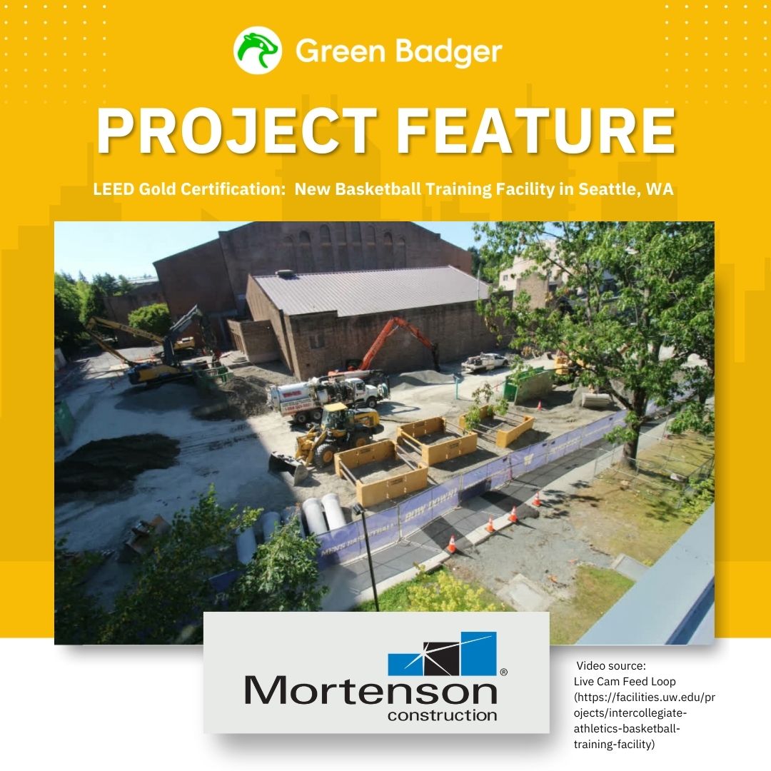 getgreenbadger's tweet image. Shoutout to @MAMortensonCo for the planning and work they have been doing on the new Basketball facility at the University of Washington. 🏀 Green Badger with the assist! 💻

#UW #mortenson #easyLEED #GreenBadger #Sustainability #construction