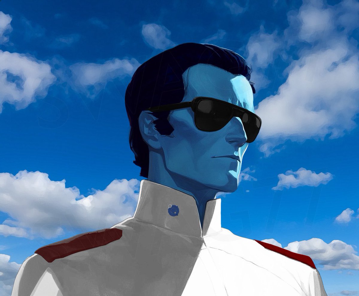 AdmiralThrawn77's tweet photo. They call this with my stunna shades on. 

#StarWars #thrawn #grandadmiralthrawn #thrawnthursday #parody #aiimage #midjourney #photoshop #artbypm https://t.co/wdU2hBd3Dd