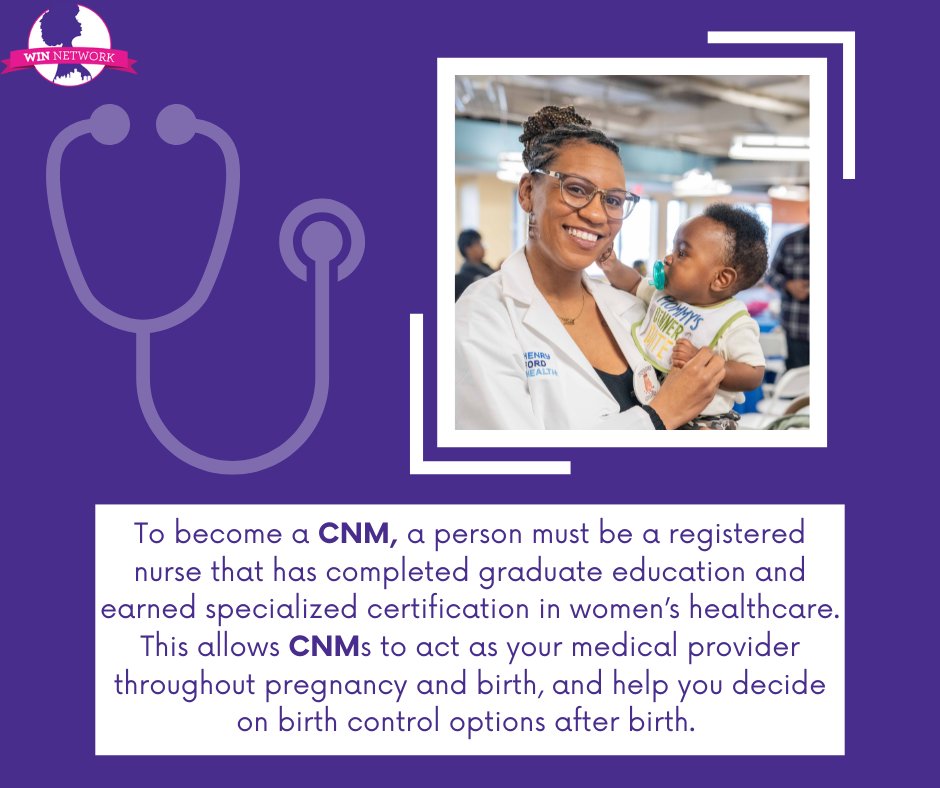 WINNDetroit's tweet image. Certified Nurse Midwives are a key feature of WIN Network's group prenatal care program. Look at the following graphics and our Ask Winnie (link in bio) to learn more about them!
#winnetwork #winndetroit #midwife #certifiednursemidwife