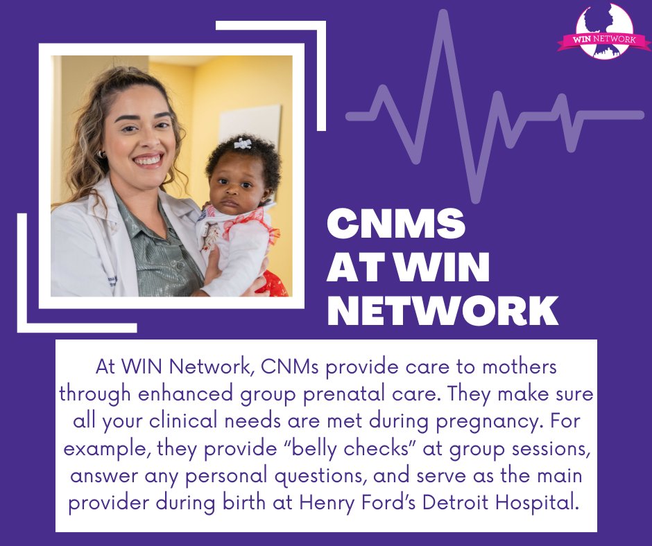 Certified Nurse Midwives are a key feature of WIN Network's group prenatal care program. Look at the following graphics and our Ask Winnie (link in bio) to learn more about them!
#winnetwork #winndetroit #midwife #certifiednursemidwife