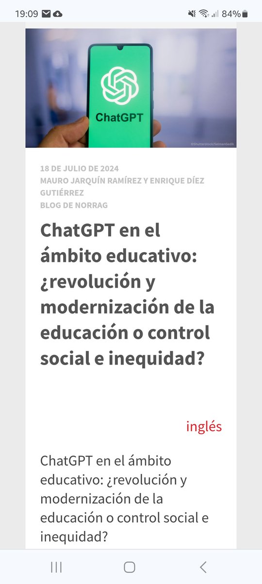 ChatGPT en el ámbito educativo: ¿revolución y modernización de la educación o control social e inequidad?

norrag.org/chatgpt-en-el-…