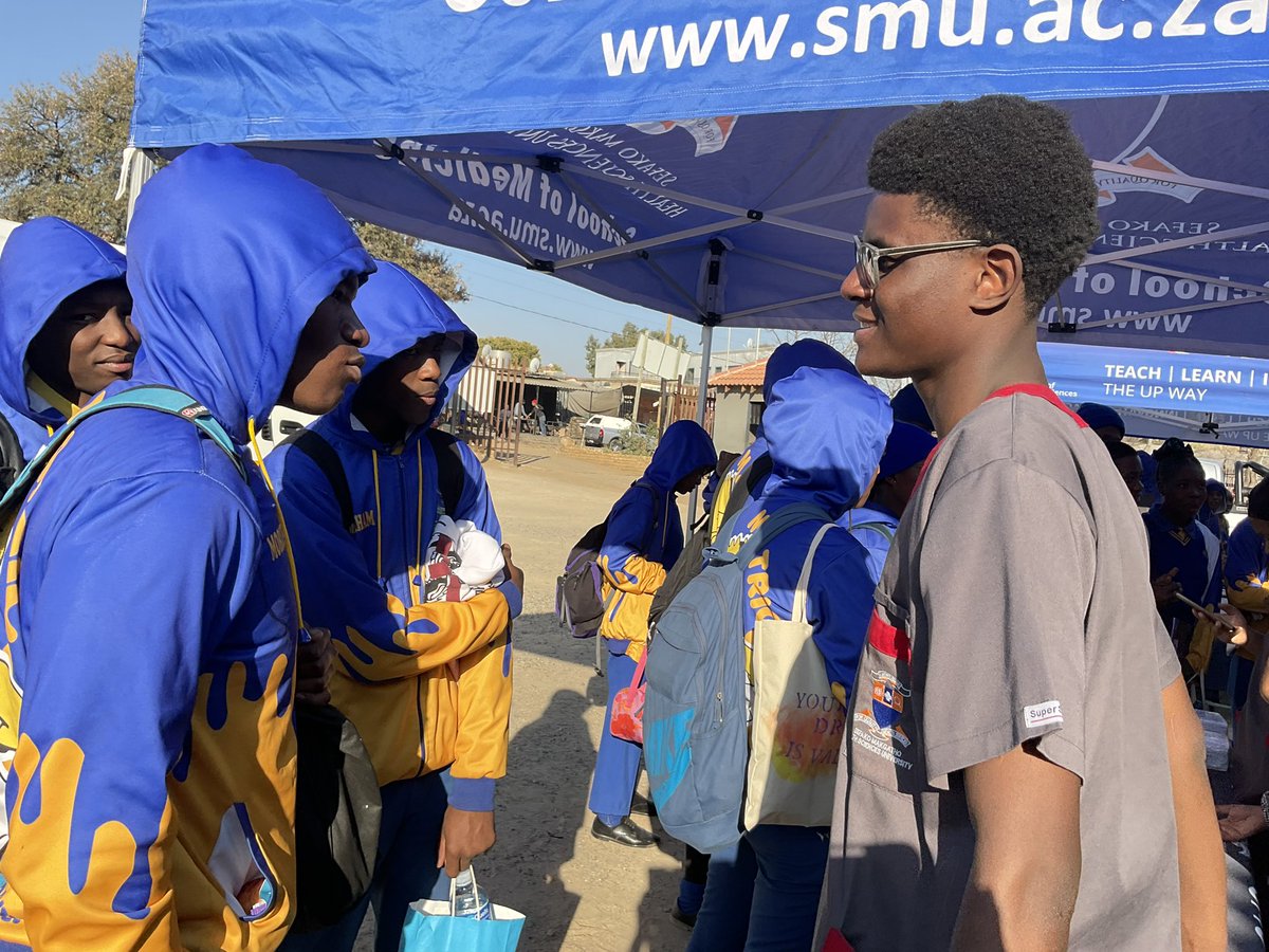 SMU_SA's tweet photo. As part of the #MandelaDay, SMU Department of Radiography visited Diepsloot Combined School, to create awareness about its Bachelor of Diagnostic Radiography degree. It was addressing one of #MandelaDay Goals 2019-2029, which is the provision of Education and Literacy services. https://t.co/bBIvjT9B9T