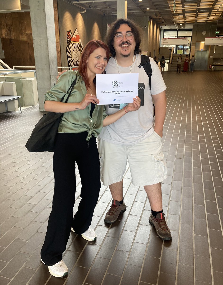 TerezaHendl's tweet photo. What a wonderful happy occasion that I got to clap for and celebrate Jülide Sezer @julideda who just won a very deserved #EASST2024 Making & Doing Prize with @efecngz for their project honoring olive trees Olive Stories complicating the plantationocene by revealing oily relations https://t.co/BsWNKlWJEM