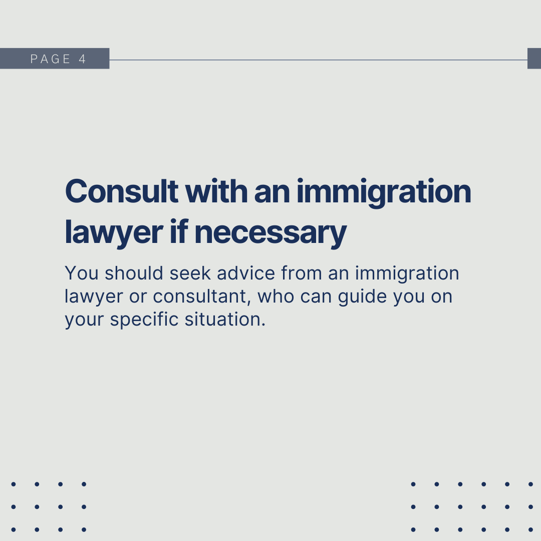 pathway786's tweet photo. Step 4: Seek Help. 

If complications arise, consult with an immigration lawyer. They can provide guidance and suggest legal options to resolve your issue. https://t.co/vmtl78o6xh