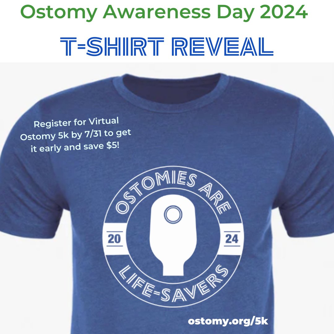UOAA's tweet photo. New! Register for the Virtual #RunforResilience Ostomy 5k by 7/31 to get your t-shirt in the mail later this summer and start spreading #ostomyawareness!
https://t.co/9clVV0gXWz https://t.co/SyyFac9A6U