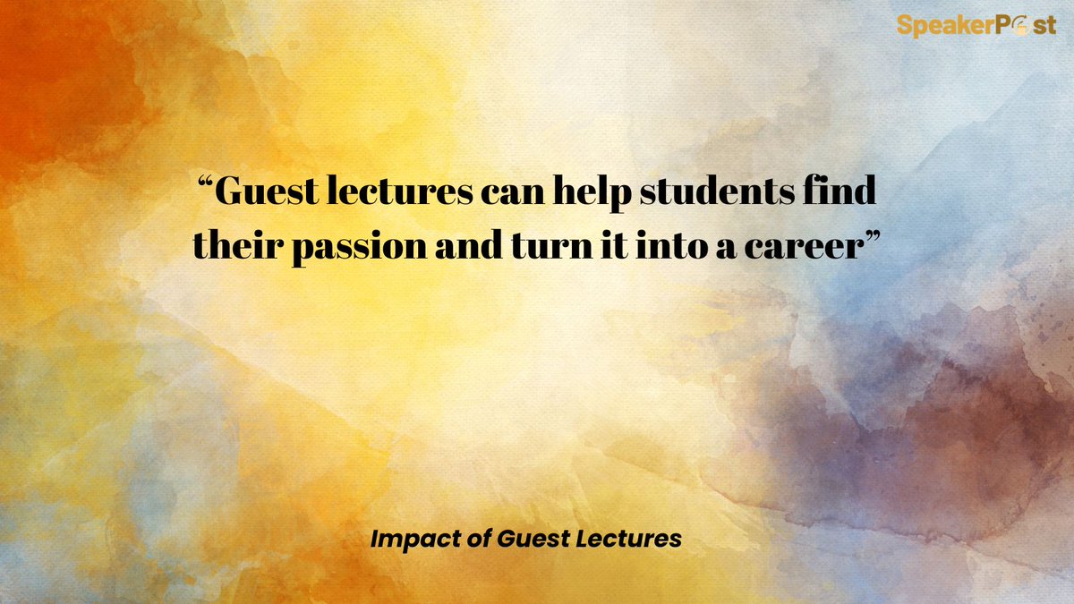 SpeakerPost's tweet photo. Guest speakers enhance the learning experience by bringing real-world expertise into the classroom, motivating students to reach their full potential. #CareerGuidance #StudentSuccess #InspireYouth #ProfessionalGrowth #Mentorship #EducationMatters https://t.co/Z6hptOnlZM