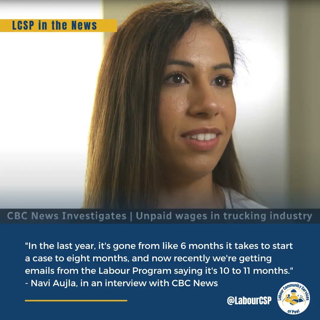 LabourCSP's tweet photo. "In the last year, it's gone from like 6 months it takes to start a case to eight months, and now recently we're getting emails from the labor program saying it's 10 to 11 months."

#truckers #cdnlab #onlab #StopWageTheft #Brampton #truckdrivers #truckers #cdnpoli https://t.co/H2DV7C29rS