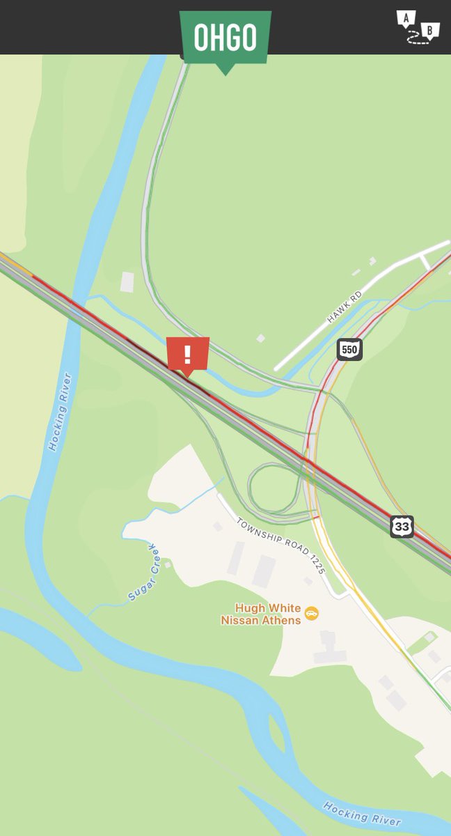 ODOT_SEOhio's tweet image. ATHENS COUNTY: Expect lane closures on US 33 West 0.4 miles beyond SR 550/Columbus Rd due to a crash.