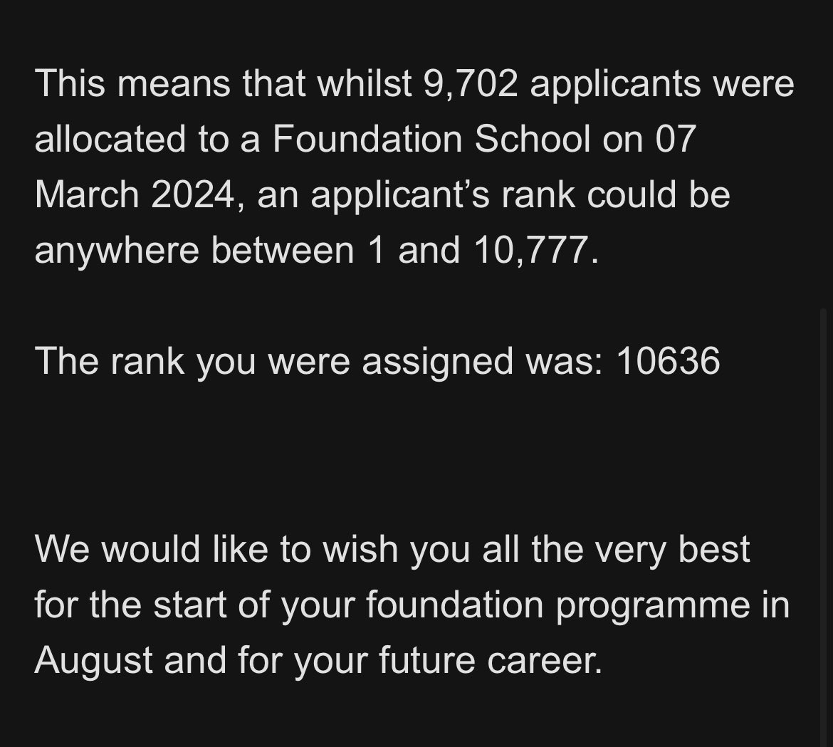 Consistently top 10-20% of my year and won two prizes in 4th year, to be randomly allocated to the bottom of the entire UK. Fantastic new system <a href="/UKFPO/">UKFPO</a>, thank you for your well wishes for my future career