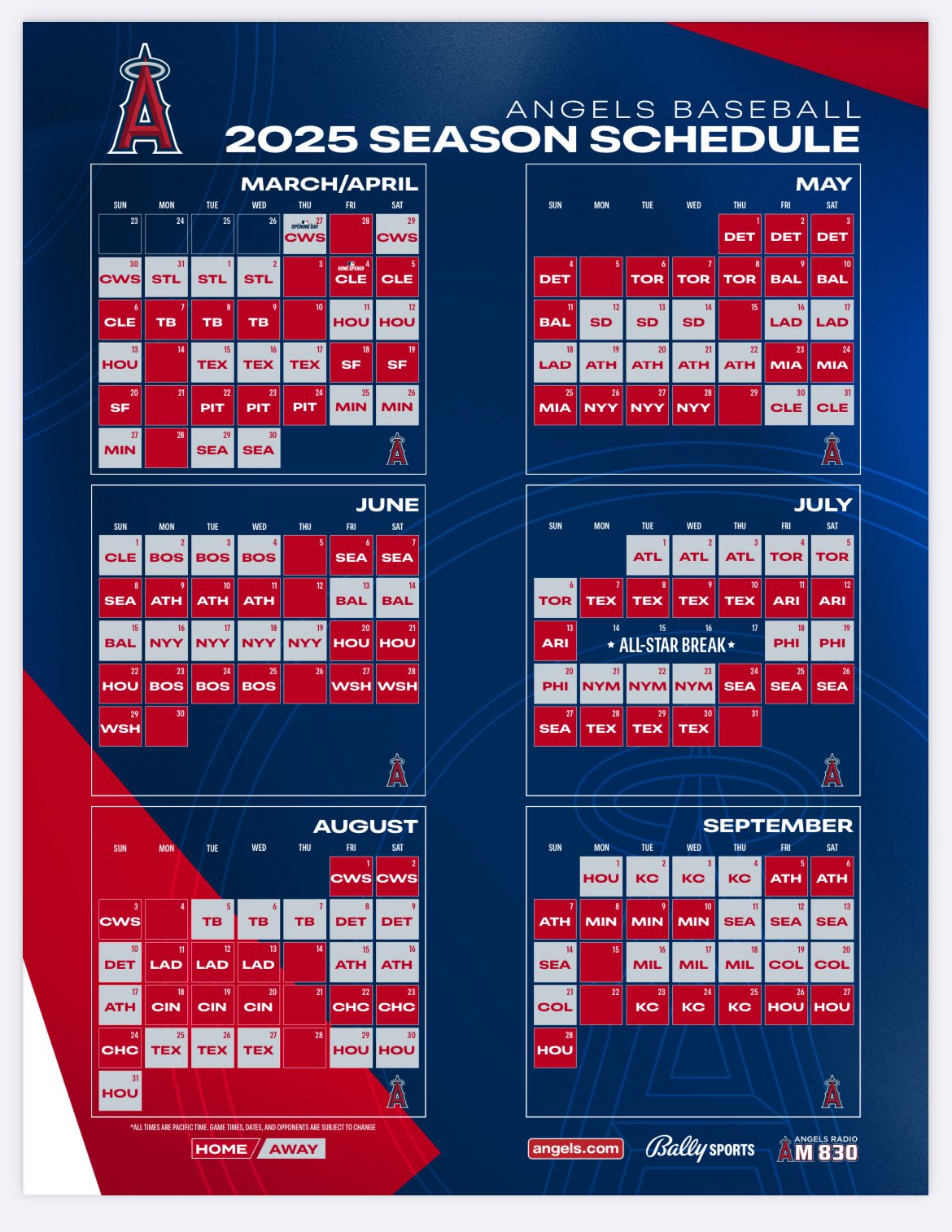 Jeff Fletcher on X Angels 2025 schedule https t 56tiycZZMj X
