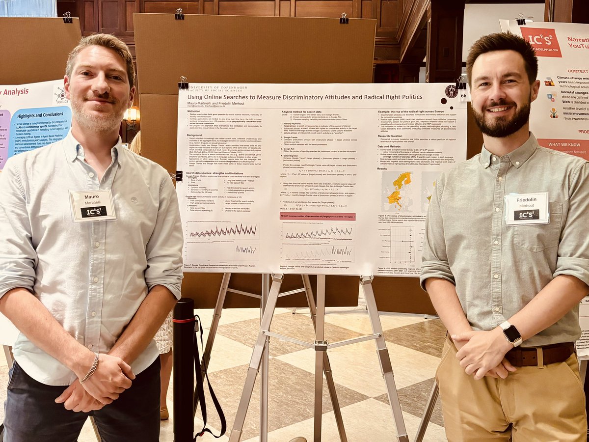 We have the smallest poster of the conference (lesson learned: when in the USA, go big or go home) but it’s very cool! You can find us at Easel 66! #IC2S2