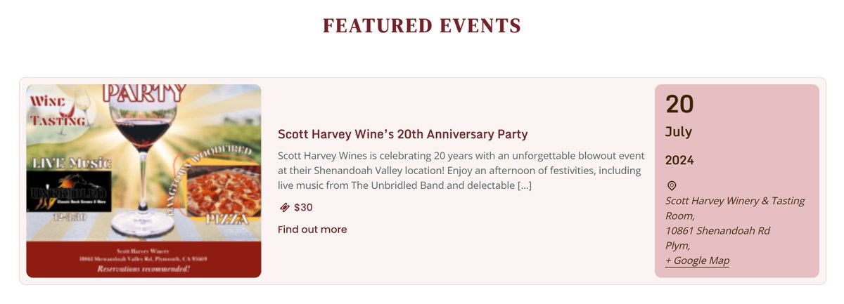 This weekend's featured event: Scott Harvey's 20th anniversary celebration! Good music, good food, great wine and lots of fun! July 20, noon to 4:00. More info at casualwining.com/event/scott-ha…
#casualwining #foothillwinecountry #amadorwine #fun