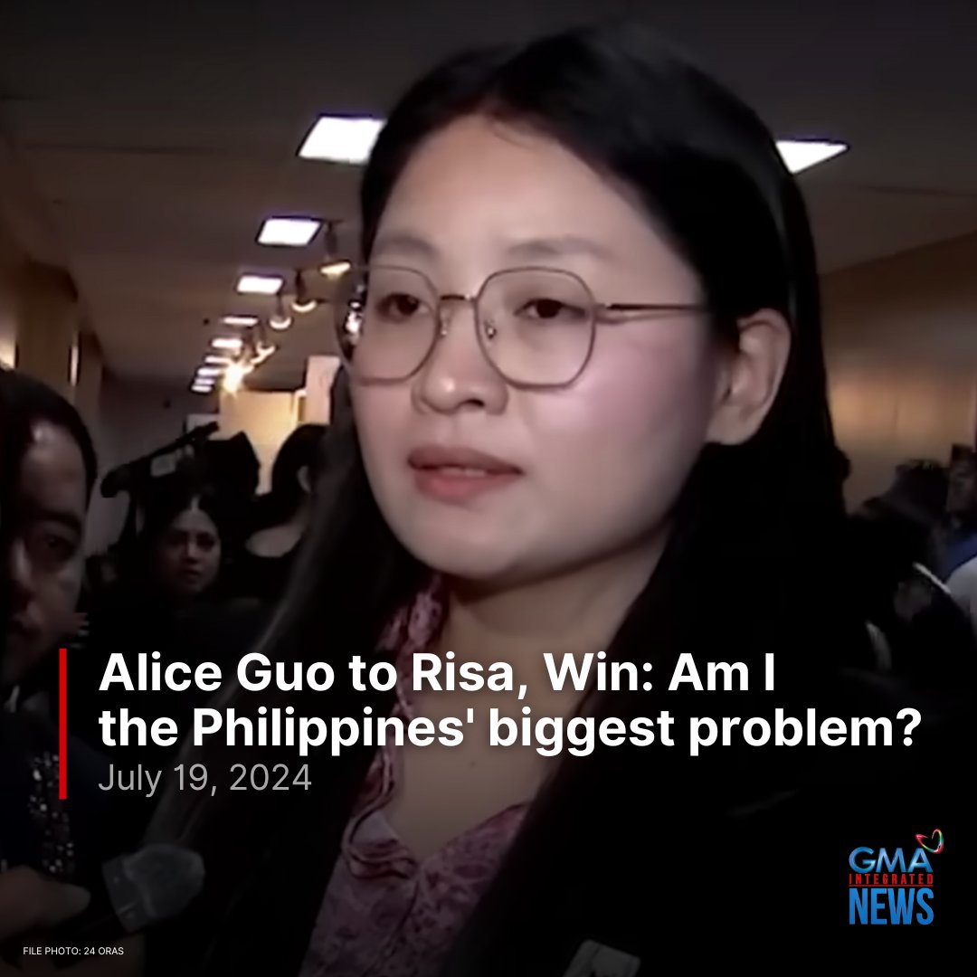 gmanews's tweet photo. Suspended Bamban, Tarlac Mayor Alice Guo on Thursday night asked why lawmakers seemed fixated on her, indicating she was ready to face the allegations against her "in a fair trial at a proper forum."

In a statement, Guo mentioned Sen. Risa Hontiveros and Sen. Sherwin Gatchalian and asked that they focus on issues such as food shortage and lack of healthcare instead of "threatening [her] with arrest."

“If they have evidence against me, I am ready to face them in a fair trial and at a proper forum. Respectfully, I do not wish to be used by anyone to boost their political ambitions,” Guo said. 

READ: https://t.co/ygJHitnBEE
