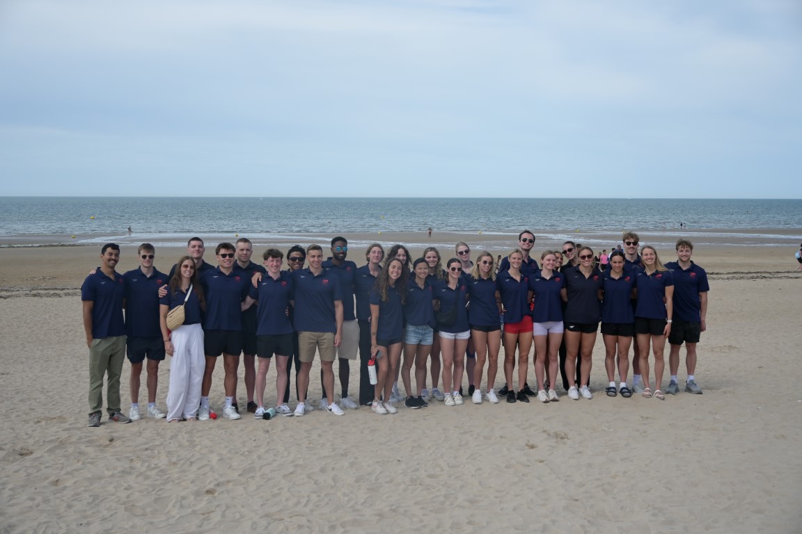 JunoBeachCentre's tweet photo. GO Canada GO! The Juno Beach Centre team and the Mayor of Courseulles-sur-Mer were very pleased to welcome the Canada's Olympic swim team to the museum.

Before the start of the Olympics in a few days, the Canadian team is training at the Eugène Maës nautical stadium in Caen. https://t.co/eminEowBWp
