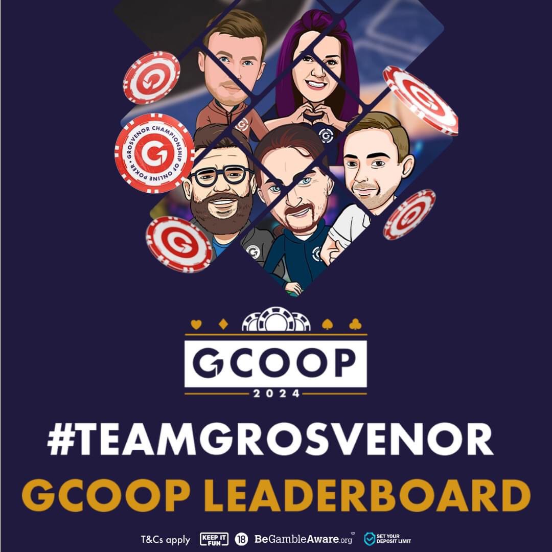 ♦️ Tonight at 8pm: Game 1 of 4 ♦️
- £5 Buy-in, Every Thursday
- £1,000 GTD Prizepool
- £1,000 in Added Leaderboard Prizes
- Leaderboard Points awarded in each game
- Special KO Bounties on TeamGrosvenor Pro's

grosvenorcasinos.com/promotions/pok…