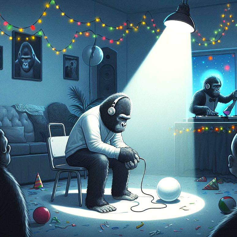fungus_jimmy's tweet photo. Think about this.  The #loneliest #gorilla in the world joins @X.  He posts every day hoping to make a #friend, but is #ignored. Finally 1 of his posts goes #viral (but gets all #hater comments!)  How would he feel? #ThursdayThought https://t.co/x7COEk4T4z