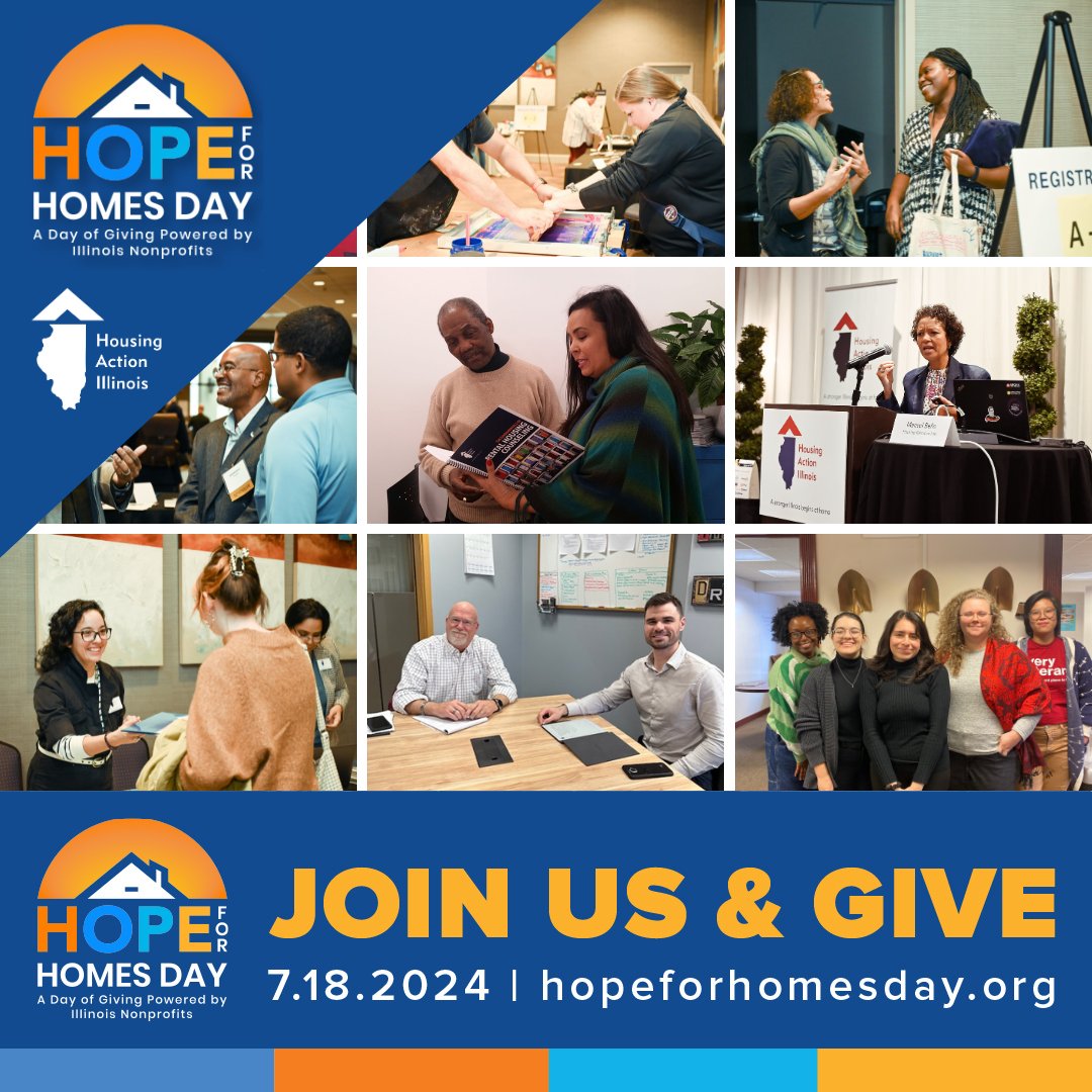 HousingActionIL's tweet photo. Housing Action is one of over 20 Illinois organizations joining Hope for Homes Day, a day dedicated to raising funds &amp; awareness for those experiencing homelessness &amp; expanding access to stable homes &amp; services that change lives! Join us: https://t.co/N7E6bwp0jV #hopeforhomesday https://t.co/IVZU7fhXGs