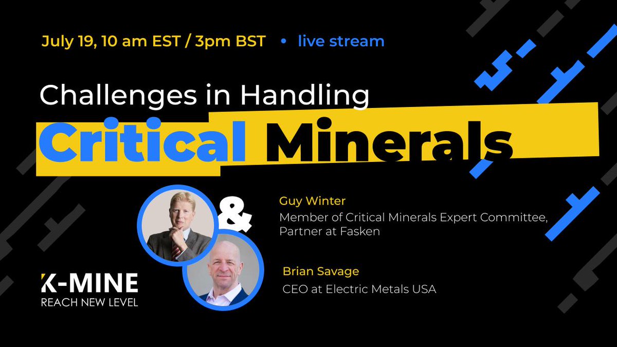 Join us for an engaging online webinar on critical minerals, featuring CEO Brian Savage as a keynote speaker, on July 19th at 15:00 BST / 10:00 EST.

Register below ⬇️
linkedin.com/events/7212432…

$EML.v $EMUSF #webinar #metals #mining #manganese #investing #criticalminerals