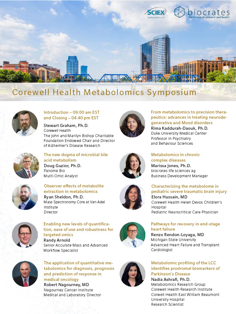 Are you in #GrandRapids, #Michigan, or nearby? Don't miss the Corewell Health Metabolomics Symposium, a free one-day event on August 15th from 9-5 EST. 
Please like and share to help us spread the word before the August 1st deadline! 🗓️ Register here: lnkd.in/gCBSYBGr