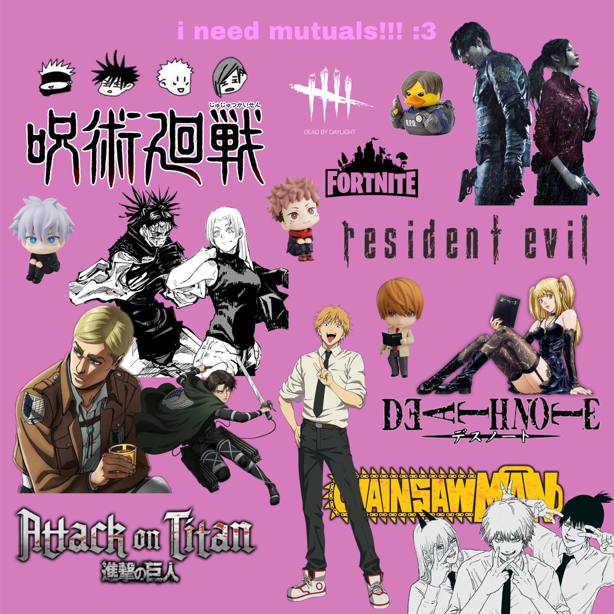 tojiponderer's tweet image. i will infact keep posting this until i get some moots… :3 #promotwt #moots #jjk #csm #aot